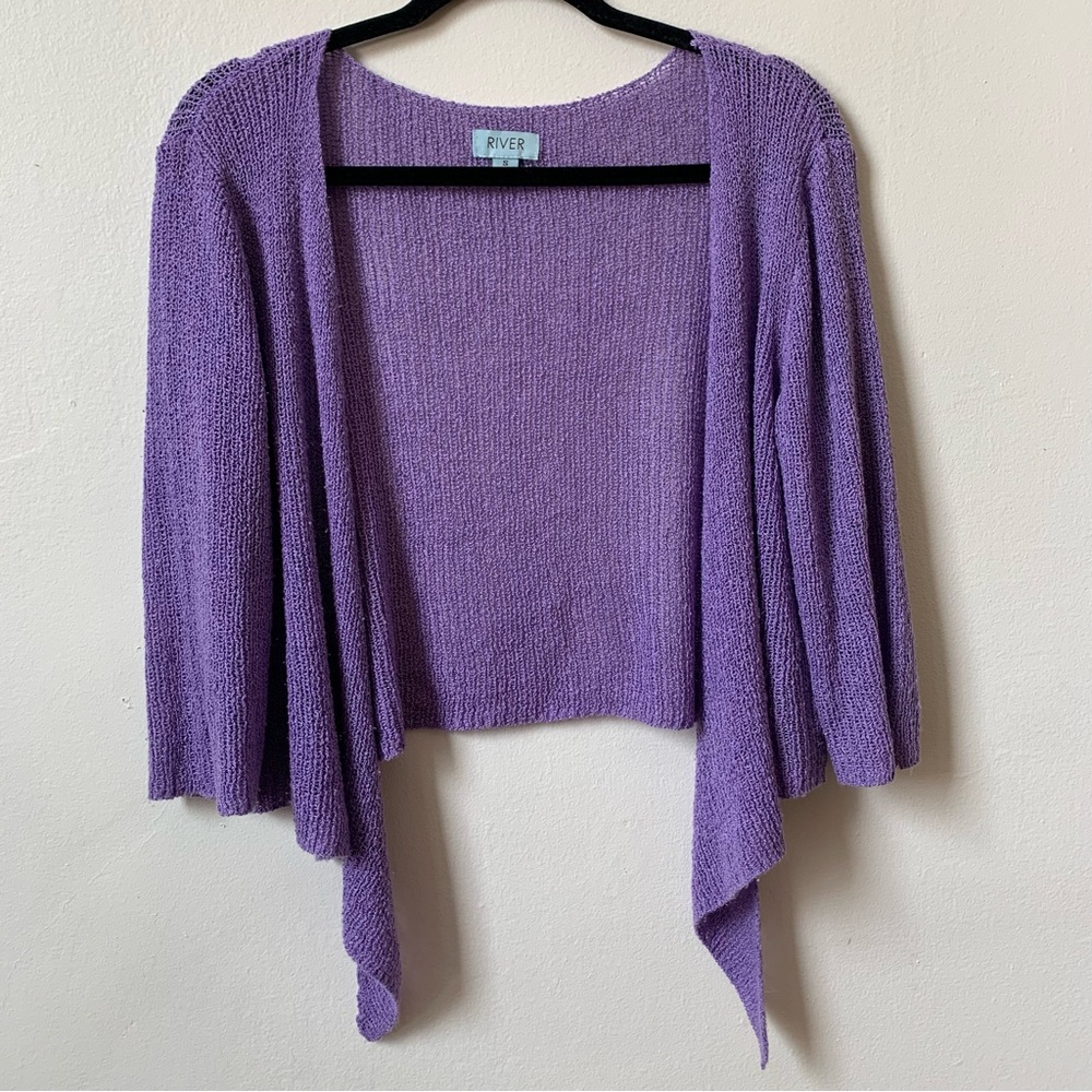 River—Purple Crop Lightweight Knit Shrug (Size Small)